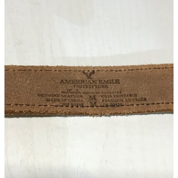 American Eagle Outfitters Green & Brown Leather Belt W/ Metal Buckle M - Picture 7 of 7